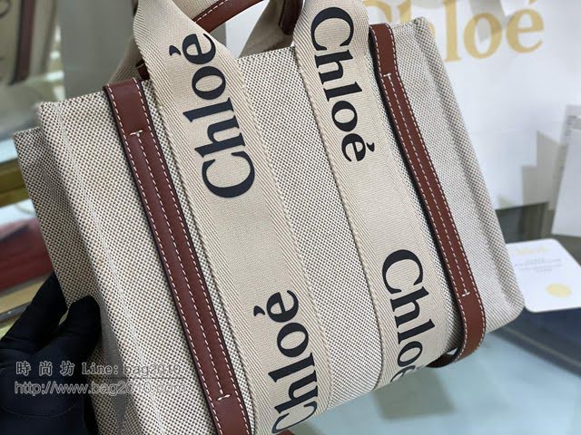 Chloe女包 克洛伊經典Woody Tote小號手袋 Chloe帆布托特包購物袋  jjh1250